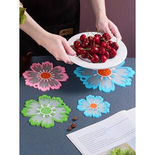 粤昌富贵花隔热垫环保无异味防烫餐桌垫碗垫耐高温杯垫高级感餐垫