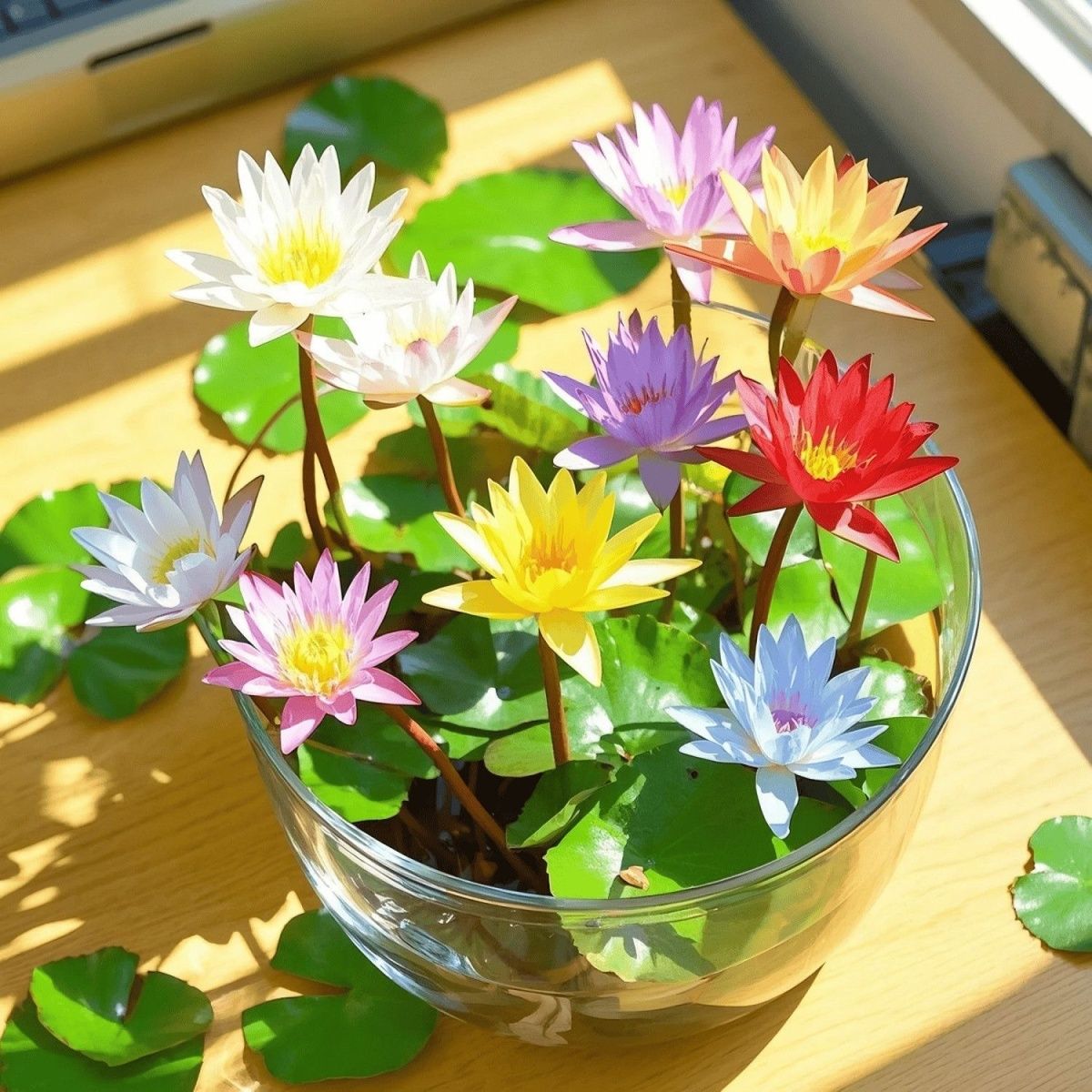 多花色水培碗莲种子已开口四季播种水培植物睡莲荷花室内绿植花卉