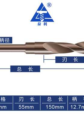 小柄麻花钻不锈钢钻头高速钢转钢铁打孔12 14 16 18 2022 26 30mm