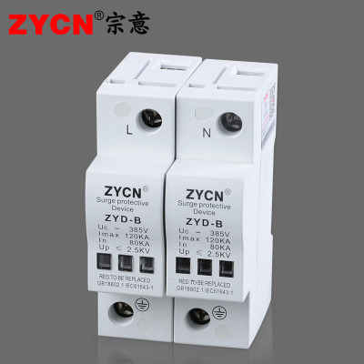 避雷器家用防雷220v B级2p80KA-120KA浪涌电源电涌开关保护器光伏