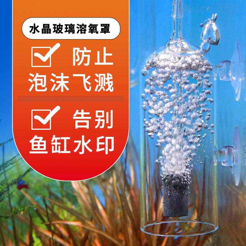 鱼缸泡泡分离器防飞沫溶氧罩氧气泵配件气石水族箱防溅水玻璃罩气