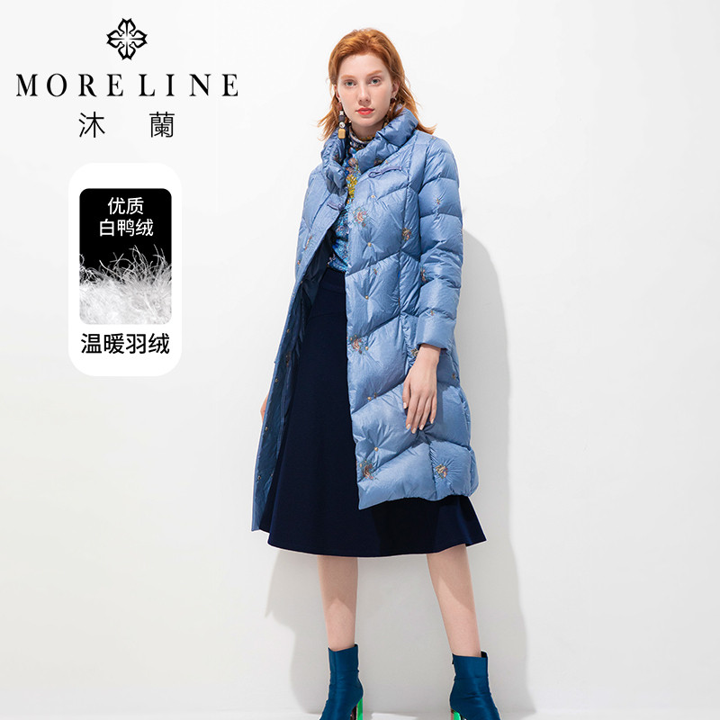 MORELINE商场同款刺绣印羽绒服