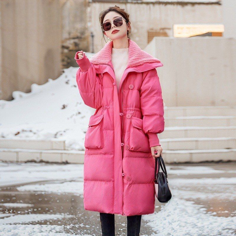 2025年新款棉服女冬中长款韩版高级感棉衣宽松加厚设计感棉袄外套