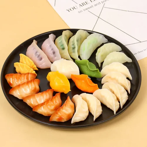 摄影水饺冰箱贴早餐食物饺子模型煎饺道具假饺子仿真仿真装饰