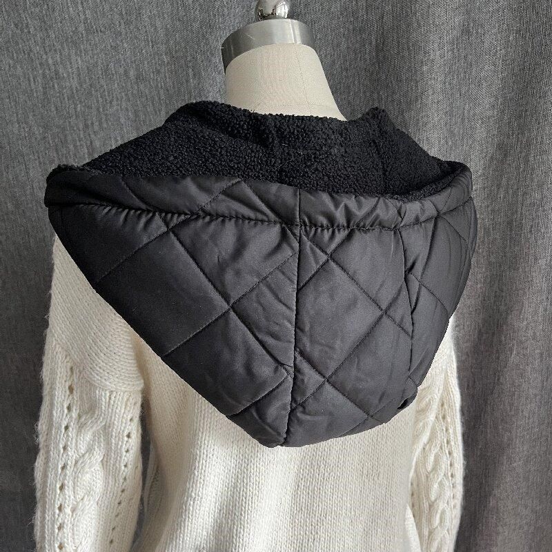 羽绒服帽子单独可拆卸防水加厚假帽子领