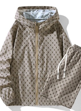 2023夏季防晒衣短裤套装男薄款夏天R星白底白色TZ007-P60