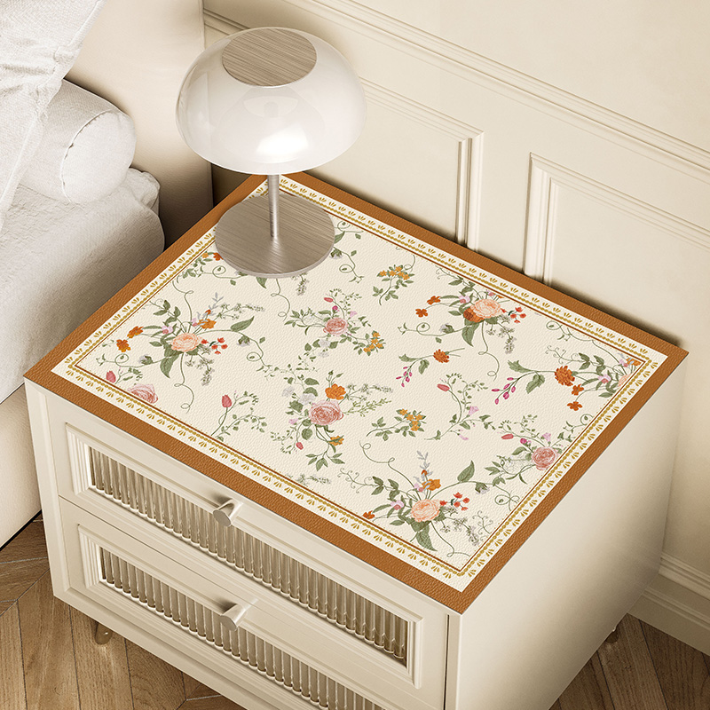 卧室床头柜垫子美式轻奢风防尘保护套罩家用洗衣机冰箱顶万能盖巾