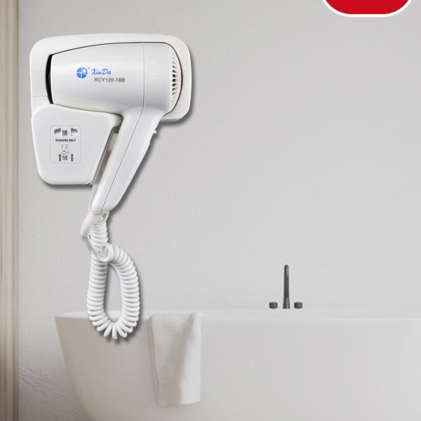 信达电吹风机壁挂酒店浴室卫生间吹风机带架子RCY120-18B1免打孔