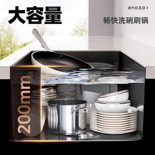 洗菜盆大单槽水槽厨房家用不锈钢台中下盆洗碗池纳米手工功能2324