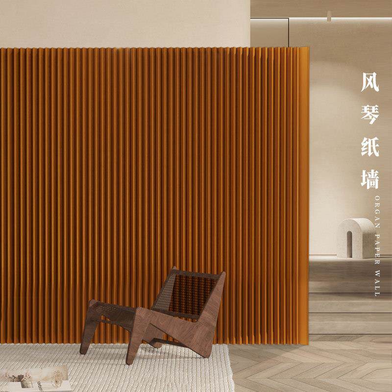 屏风隔断创意网红简约白色风琴纸墙伸缩折叠办公室客厅商场背景墙
