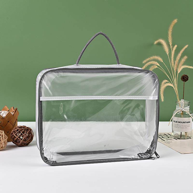 透明枕头拉链pvc钢丝袋四件套衣服收纳包装袋多用途手挽袋