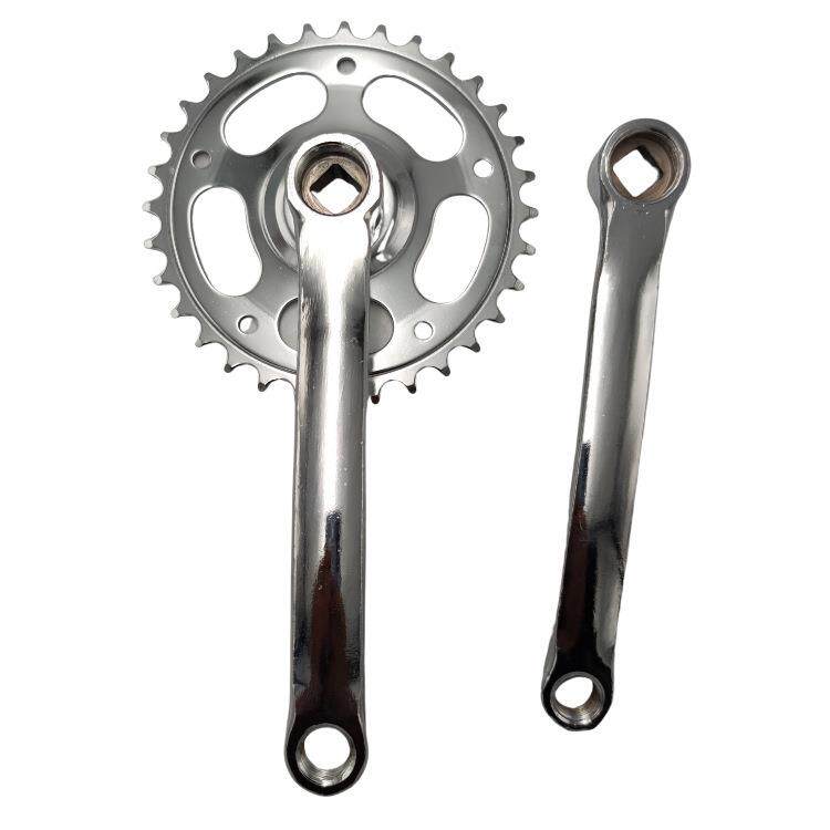 山地自行车牙盘32齿黑色单速方口轮盘折叠车牙盘 自行车曲柄白色