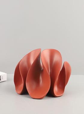 现代创意几何花瓣树脂工艺品摆件客厅茶几电视柜售楼部家居装饰品