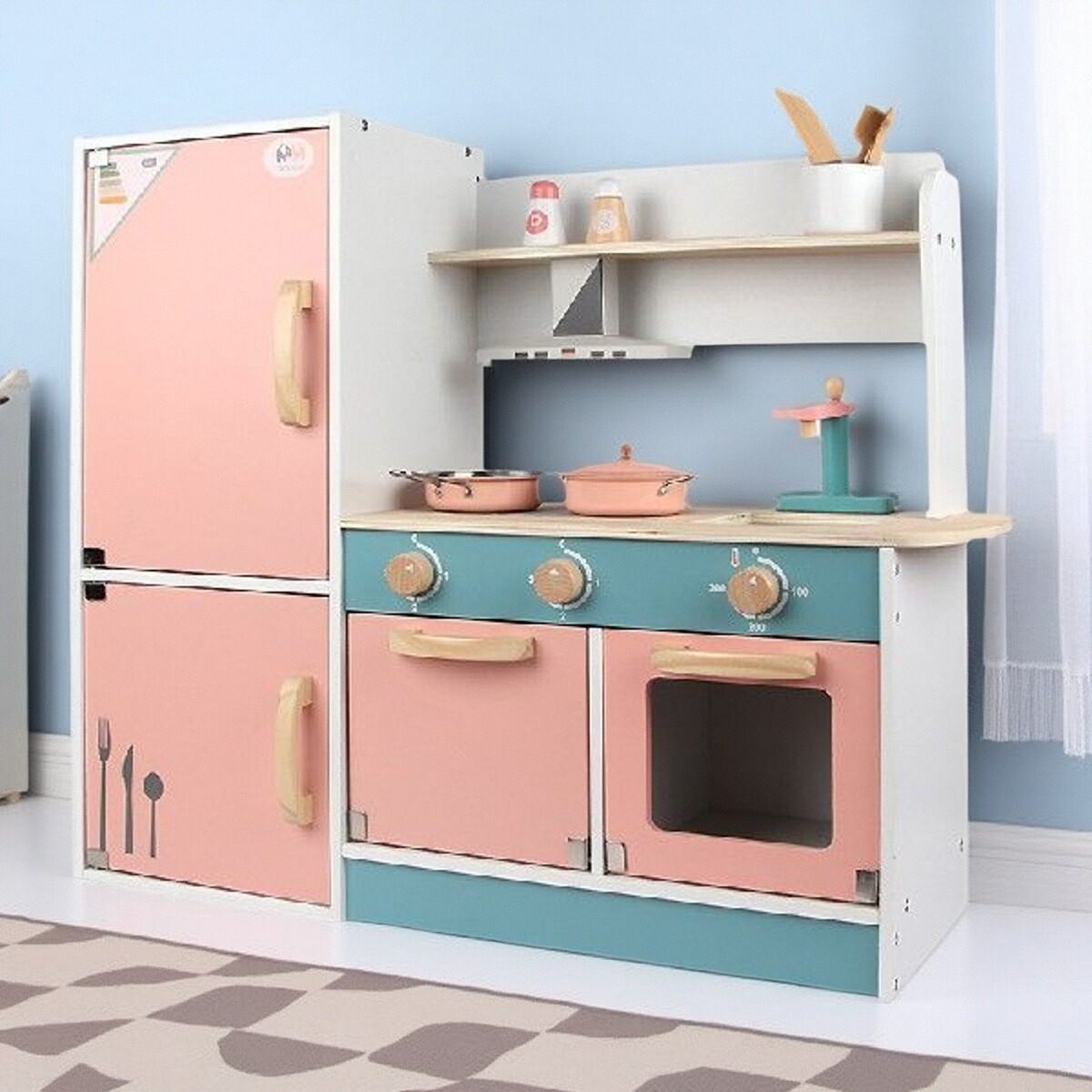 儿童小厨房过家家冰箱木制木质模拟仿真迷你套装宝宝做饭玩具娃娃