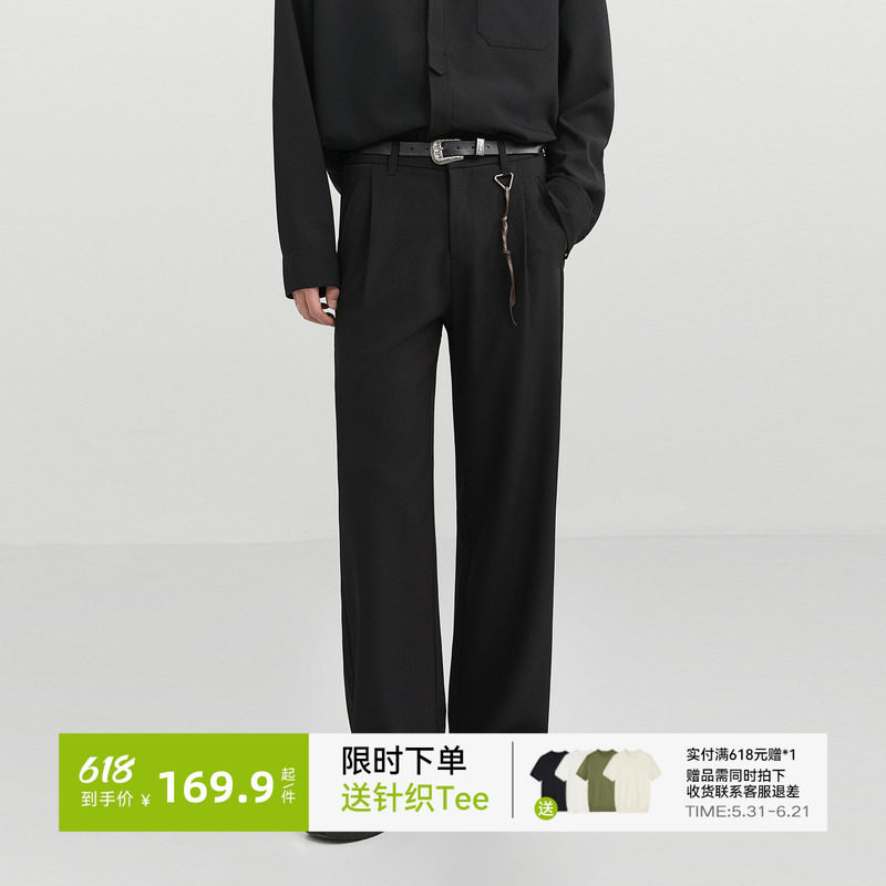 [二代升级凉感抗皱]伯爵卓尔夏季男装休闲裤老钱风直筒西裤长裤子