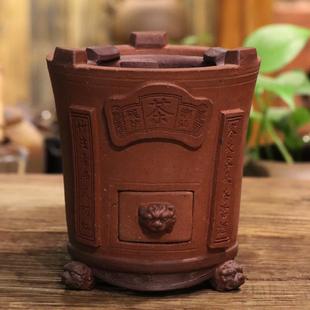 纯手工煮烹茶红泥炭炉户外养生朱泥烧水电陶炉家用陶壶小风炉 老式