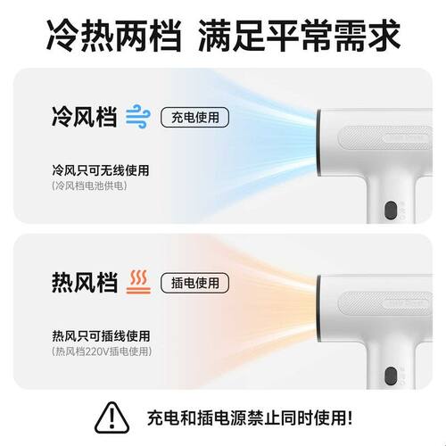 物克儿童无线吹风机婴儿宝宝吹红屁股吹头发充插两用轻音近0辐射