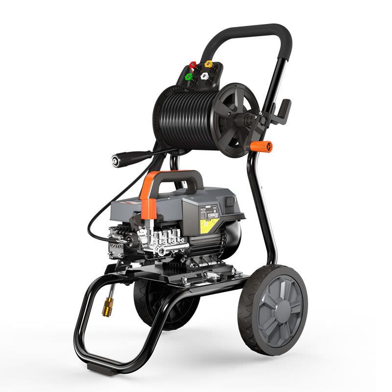 亿力大功率商用洗9车机 车店推车式高压清洗机卷洗轴收Y纳LQ026G