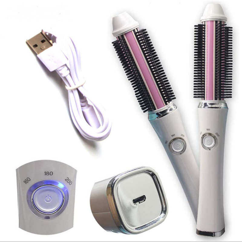 无线充电卷发梳短发打理神器迷小型便携造型梳防烫蓬松内扣卷发棒