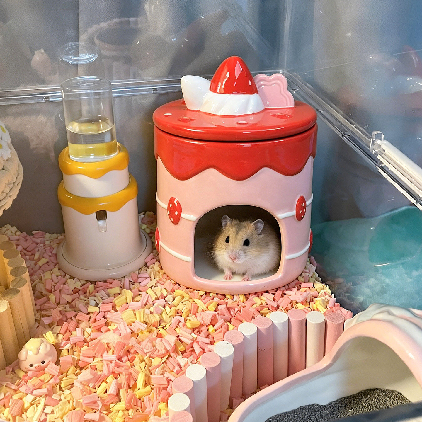 仓鼠躲避窝陶瓷冰屋可掀盖夏天降温神器金丝熊蜜袋鼯冰窝可放冰袋