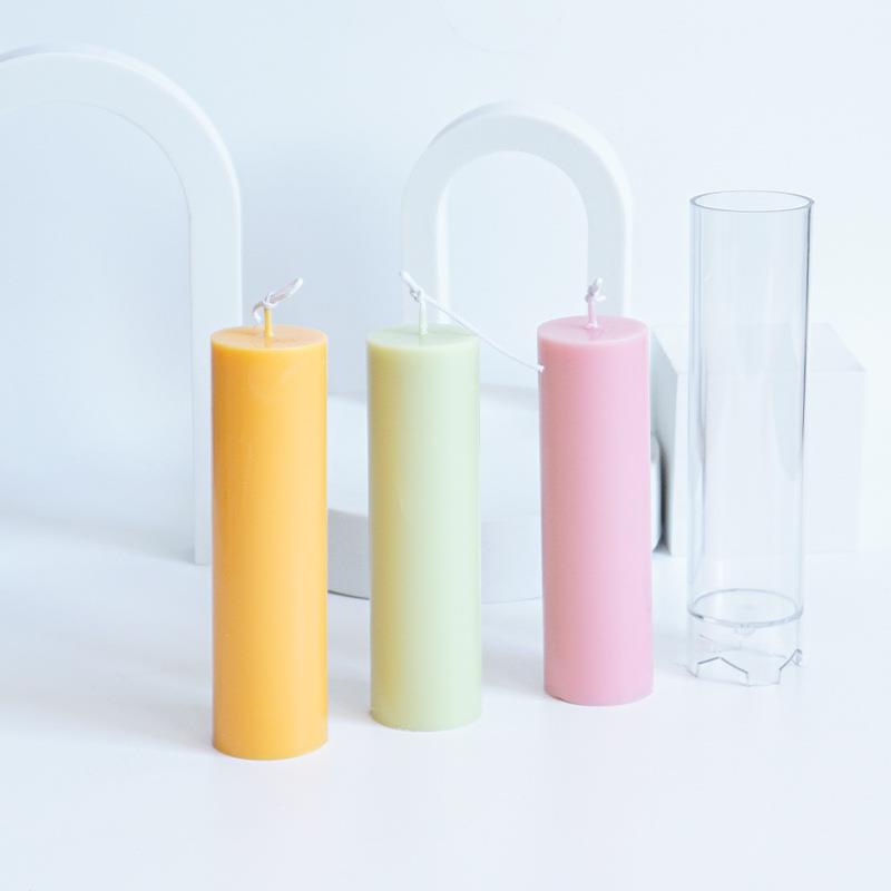 连体圆柱蜡烛模具 香薰蜡烛diy塑料模具 简约几何蜡烛模具