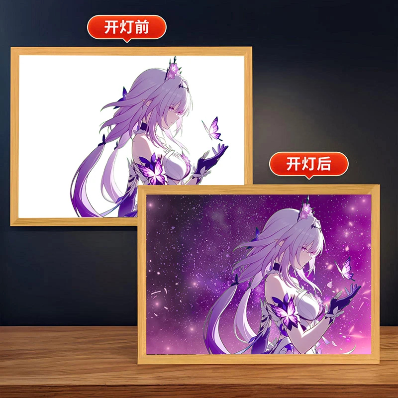 崩壞星穹鐵道燈光畫(huà)周邊裝飾畫(huà)流螢開(kāi)拓者氛圍擺件床頭小夜燈送禮