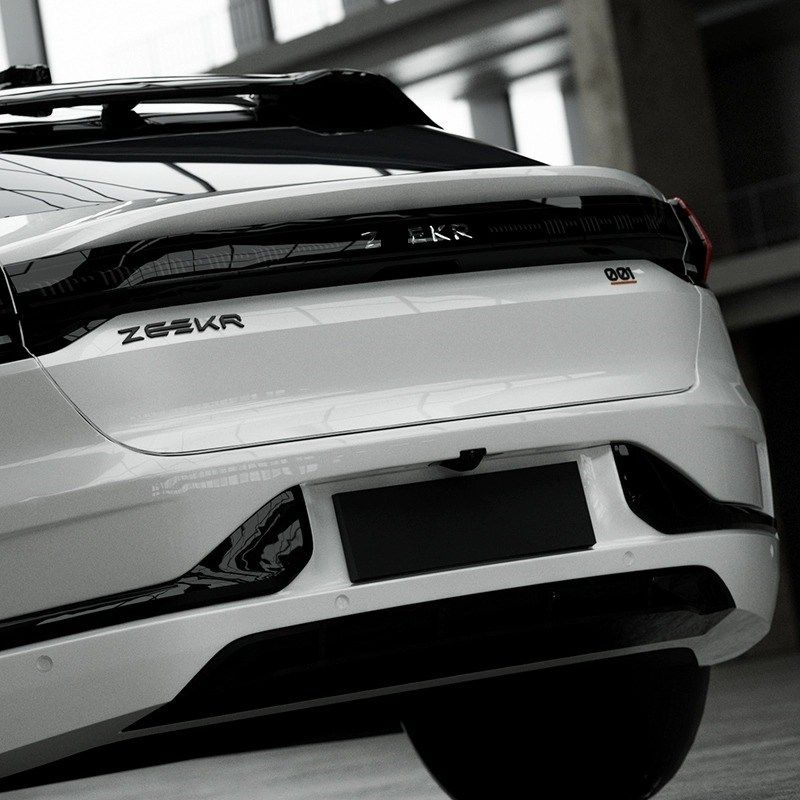 适用极氪001/007/7X车标个性改装哑光金属汽车尾标装饰标贴纸黑化