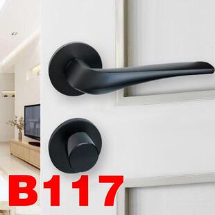 7255磁吸静音门锁不锈钢静音执手锁卧室实木房门锁室内美式 木门锁