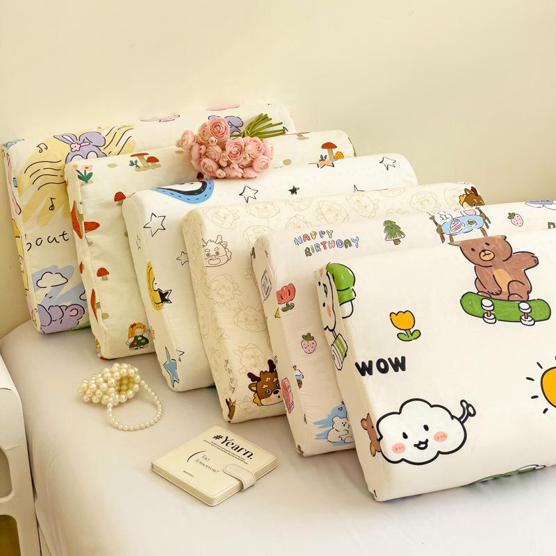 新款直销全棉乳胶枕头套成人40x60纯棉儿童枕套30x50记忆枕芯套24
