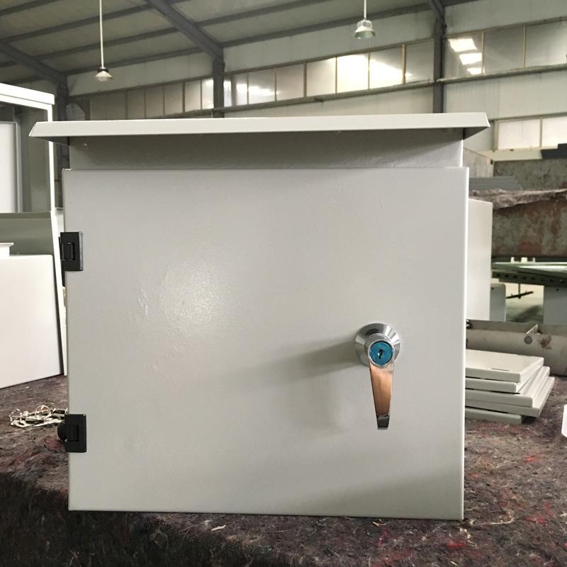 现货厂家直销户外挂墙防雨单门防雨箱单帽檐小把手锁配电箱