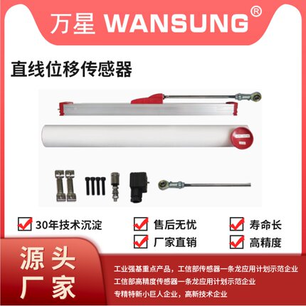 万星系列PF滑块直线位移传感器注塑机滑块电子尺电阻尺