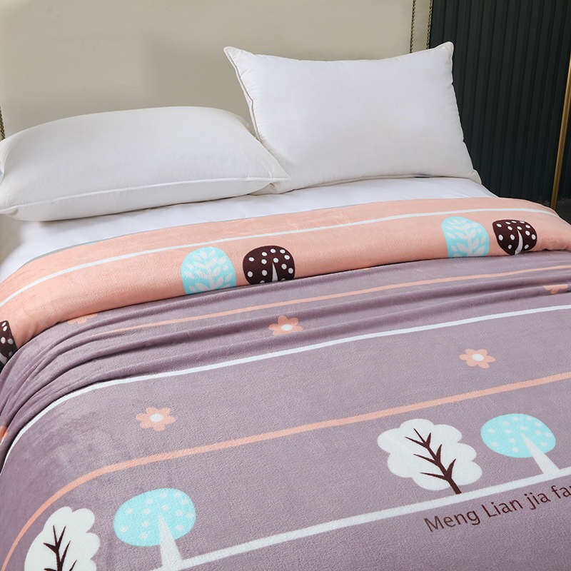 冬季云貂绒法兰绒毯子铺床床单人冬天午睡沙发盖毯加厚空调毯毛毯