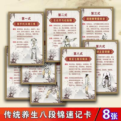 八段锦人体穴位记忆6寸卡片