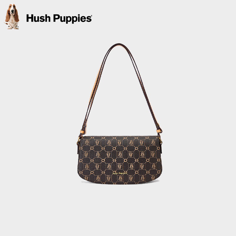 暇步士复古印花老花单肩包