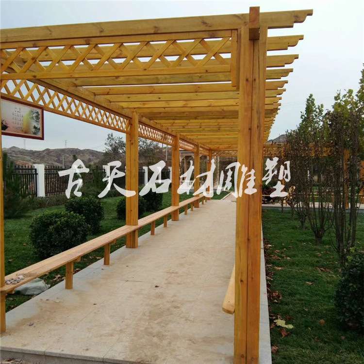 防腐木长廊凉亭供应古建长廊走廊户外木亭子木花架长廊葡萄架