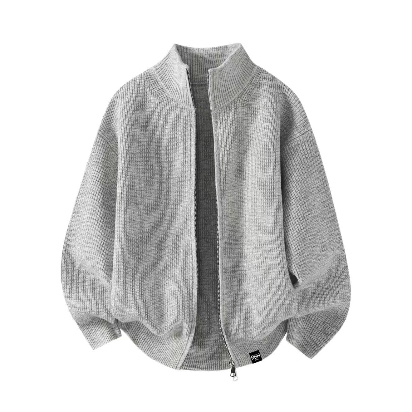 罗宾汉日系复古半拉链立领毛衣男秋冬加厚保暖慵懒风套头针织衫线