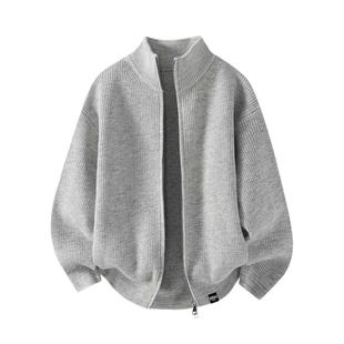 罗宾汉日系复古半拉链立领毛衣男秋冬加厚保暖慵懒风套头针织衫线