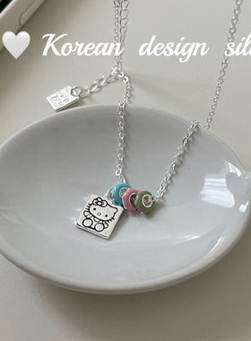 「甜甜圈kitty」凯蒂猫项链s925纯银项链女新款爆款轻奢小众高级