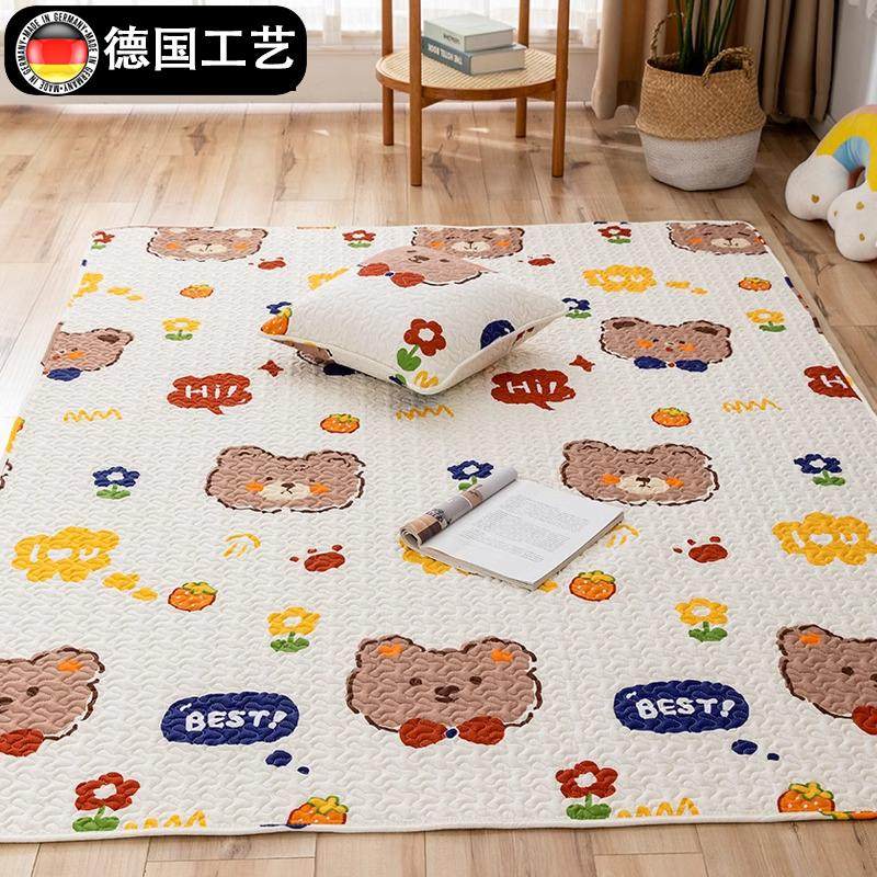 纯棉婴儿爬行垫儿童地垫卧室客厅家用地上铺的垫子榻榻米飘窗垫毯