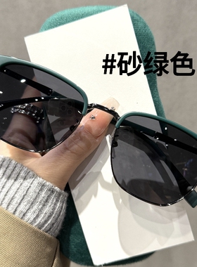 定制复古砂绿框近视偏光太阳镜男