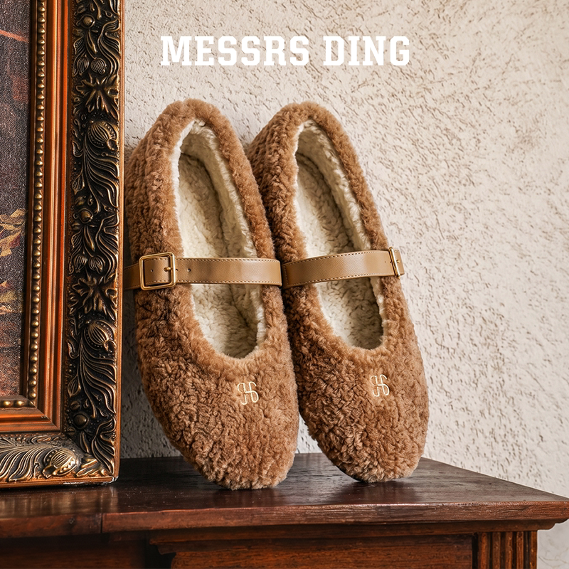 MESSRSDING毛绒玛丽珍芭蕾舞鞋女图片