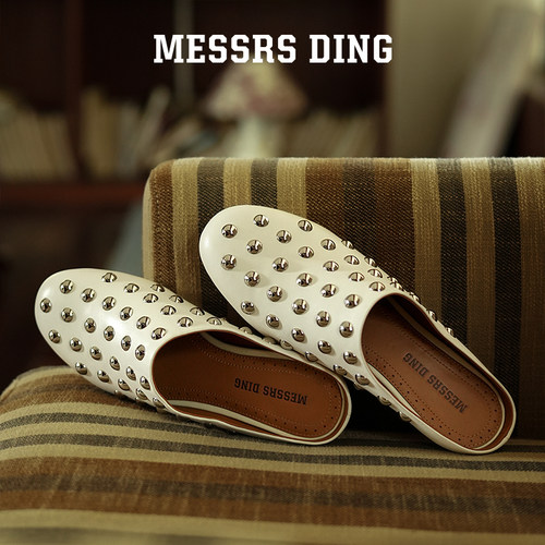 MD女鞋·穆苏·穆勒拖手工金属铆钉全羊皮春夏包头拖MESSRSDING