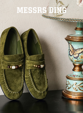 MD女鞋·彩络·绒面乐福鞋女2026新款英伦风小皮鞋平底单鞋一脚蹬