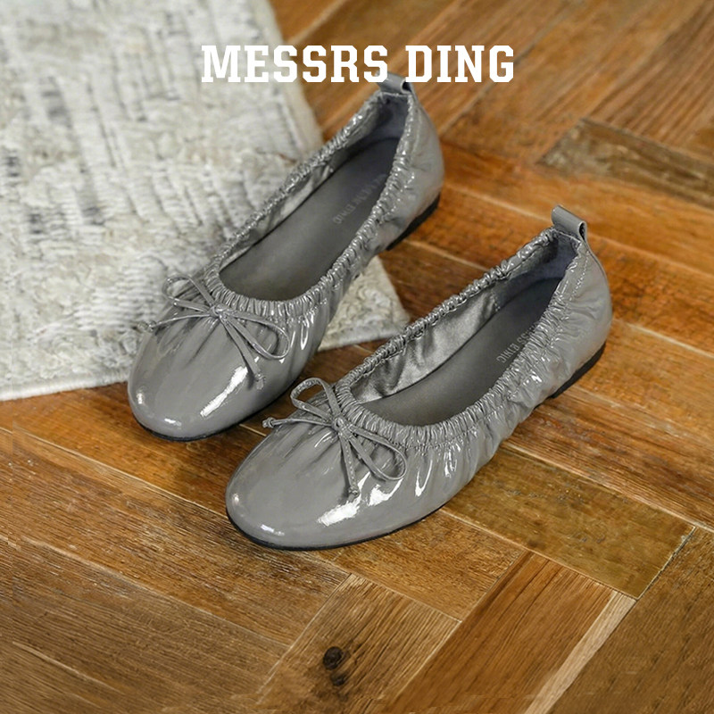 MESSRSDING褶皱芭蕾鞋一脚蹬单鞋图片