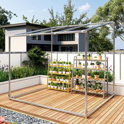 众鑫嘉镀锌钢管晾衣架落地户外防风瓜果爬藤葡萄架子遮阳架雨棚