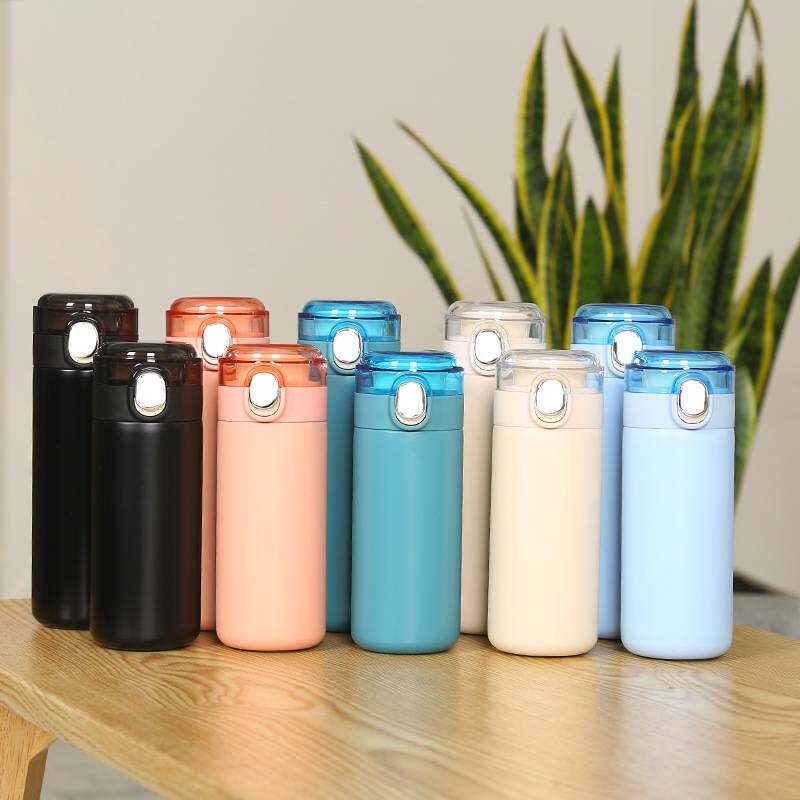 夏季新款热销不锈钢真空保温杯塑料杯豌豆弹跳杯清新定制礼品杯子