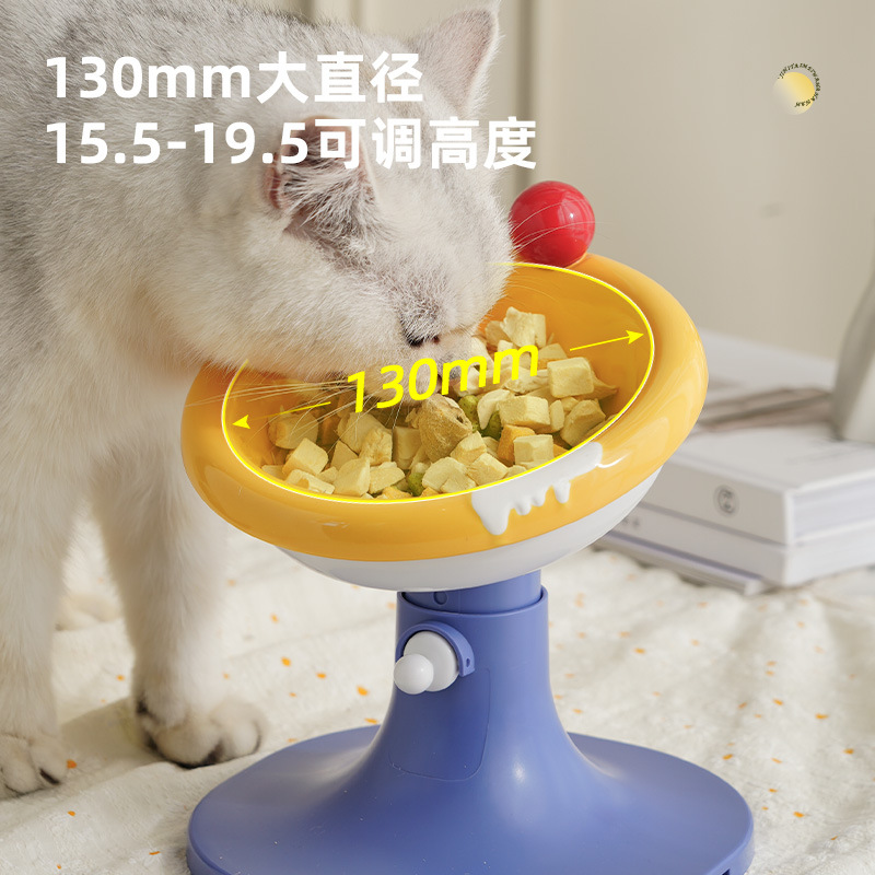 猫碗陶瓷防打翻猫咪水碗保护颈椎
