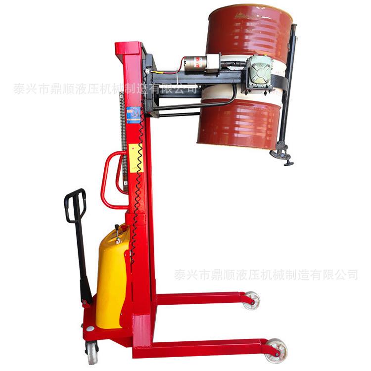 电动油桶升高倒料车圆桶液压装卸车铁桶塑料桶搬运车称重