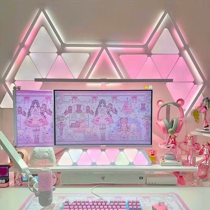 墙壁气氛灯奇光板电竞房三角rgb量子气氛灯墙面装饰壁灯桌面墙灯