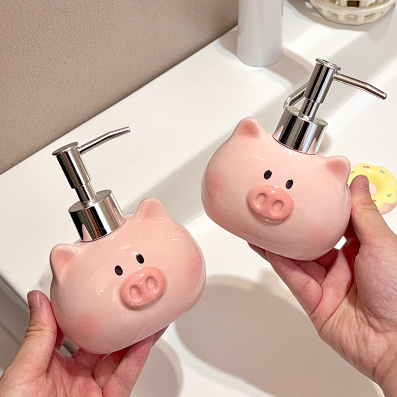 猪猪卡通高颜值按压洗手液瓶图片